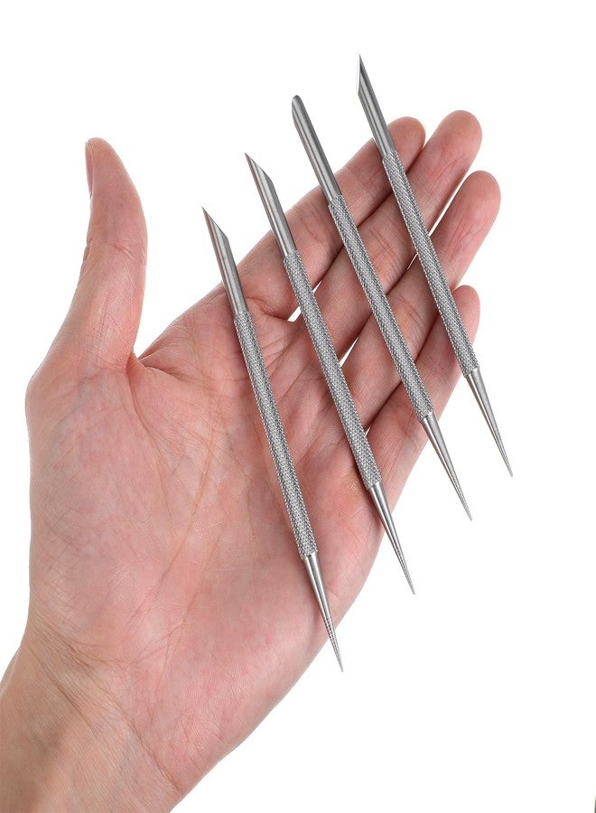 Guduling 4 pcs Stainless Steel Cuticle Pusher,Cuticle Remover Tool,Nail Cleaning Cuticles Stick,Metal Nail Cuticles Pusher Nails Polish Remover Tool for Professional Manicure Pedicure - Image 4